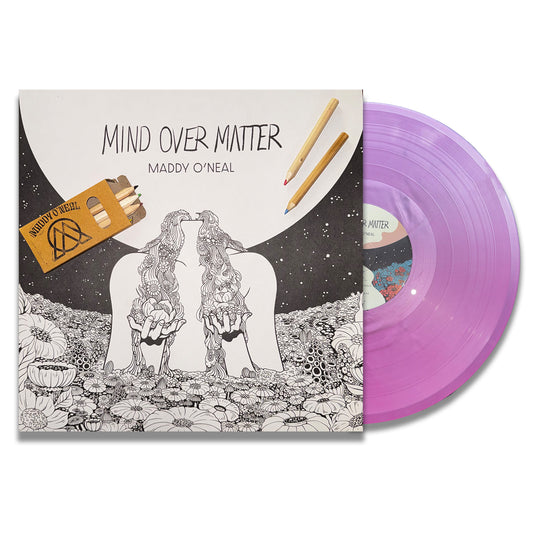 Mind Over Matter - 12" Black and White Color-In Vinyl with colored pencils
